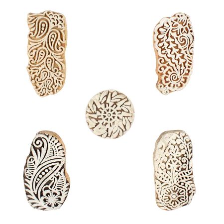 Set of 5 Piece New Mix Wooden Printing Blocks